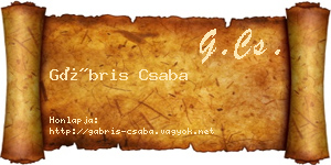 Gábris Csaba névjegykártya
