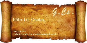 Gábris Csaba névjegykártya